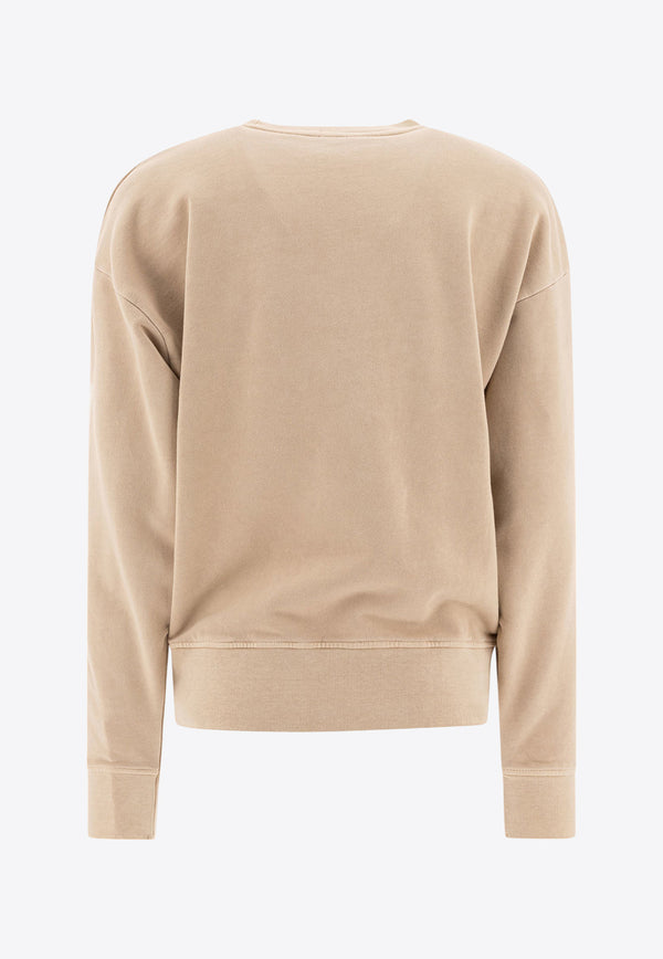 PINKO Mindelo Maxi Love Birds Print Sweatshirt Beige 104618A2CVC36_78125