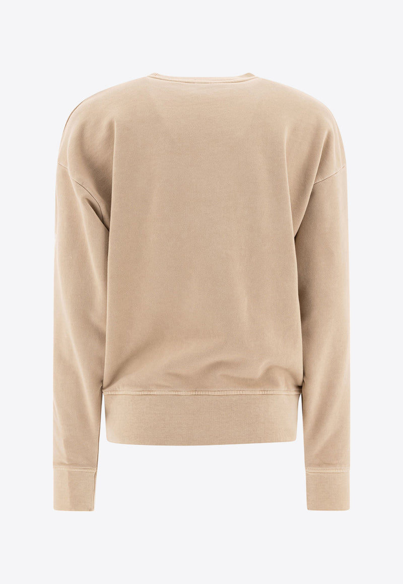 PINKO Mindelo Maxi Love Birds Print Sweatshirt Beige 104618A2CVC36_78125