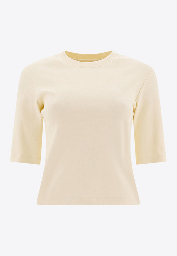 Sandbeige Logo-Embroidered Crewneck T-shirt SBB2TS12ACIVORY_78130