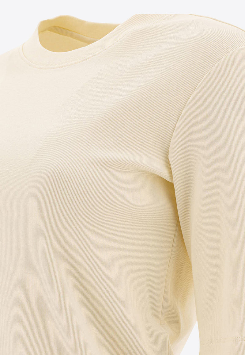 Sandbeige Logo-Embroidered Crewneck T-shirt SBB2TS12ACIVORY_78130