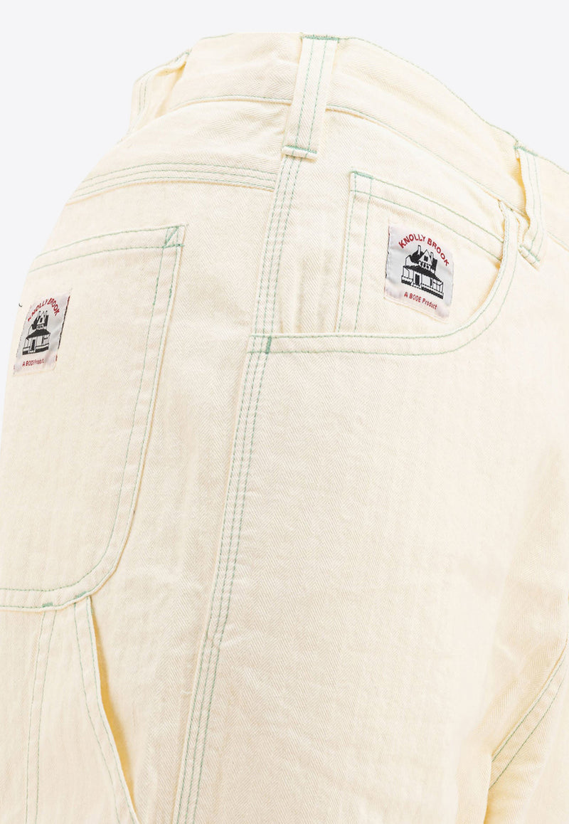BODE Greenskeeper Knolly Brook Denim Pants Ivory MRS25BT004IVORY_78199