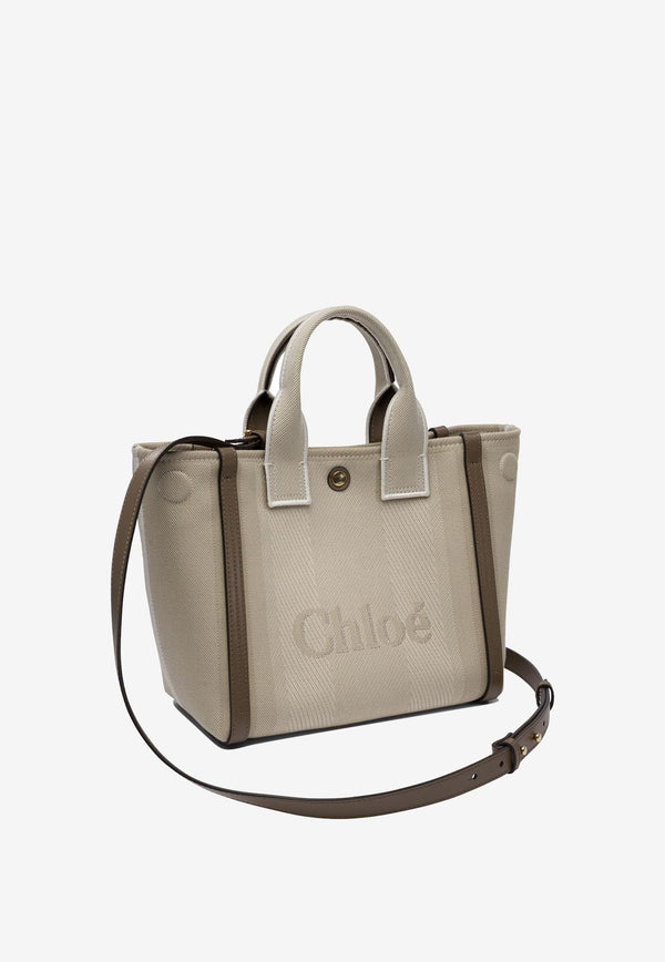 Chloé Small Carry Canvas Tote Bag Beige C25SS911O6523N_78228