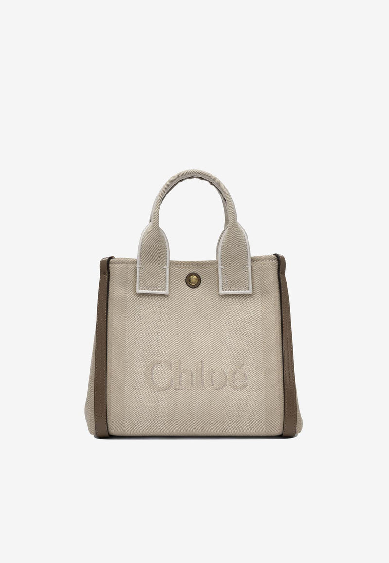 Chloé Small Carry Canvas Tote Bag Beige C25SS911O6523N_78228