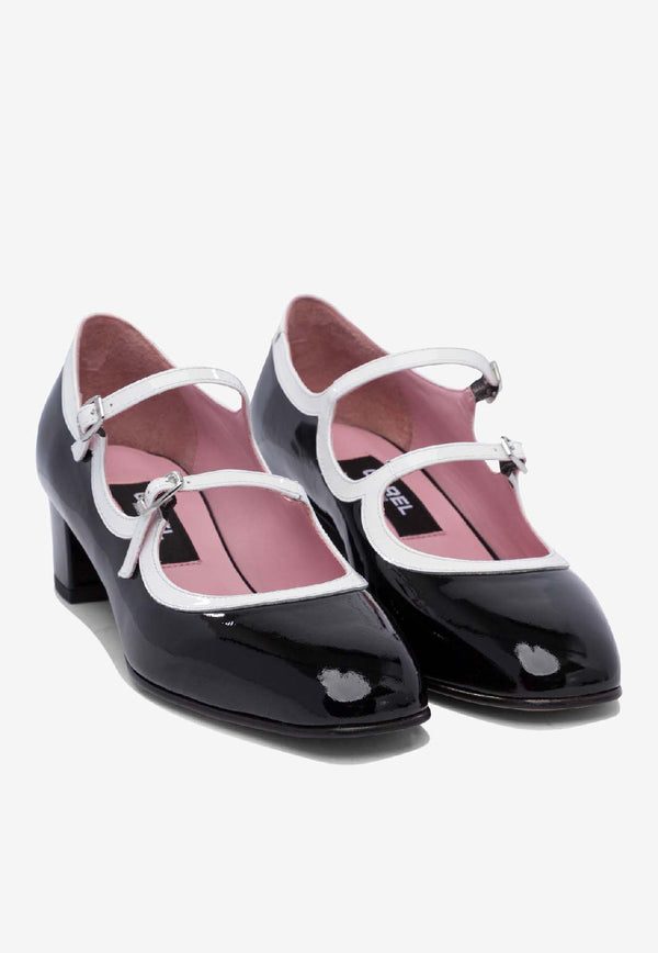 Carel Paris Bleuet 40 Mary-Jane Leather Pumps Black BLEUET3049_78259