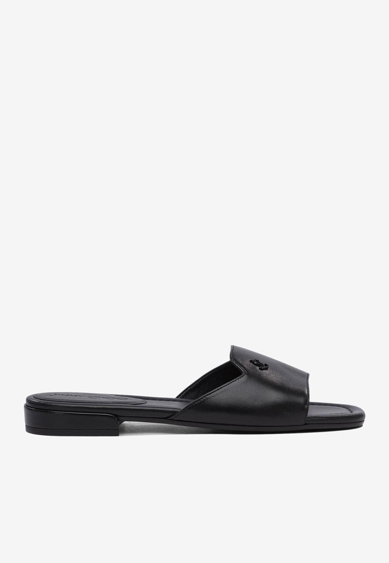 Jimmy Choo Dina Flat Sandals Black DINA FLATNAPBLACK_78334