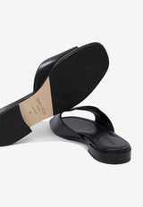 Jimmy Choo Dina Flat Sandals Black DINA FLATNAPBLACK_78334