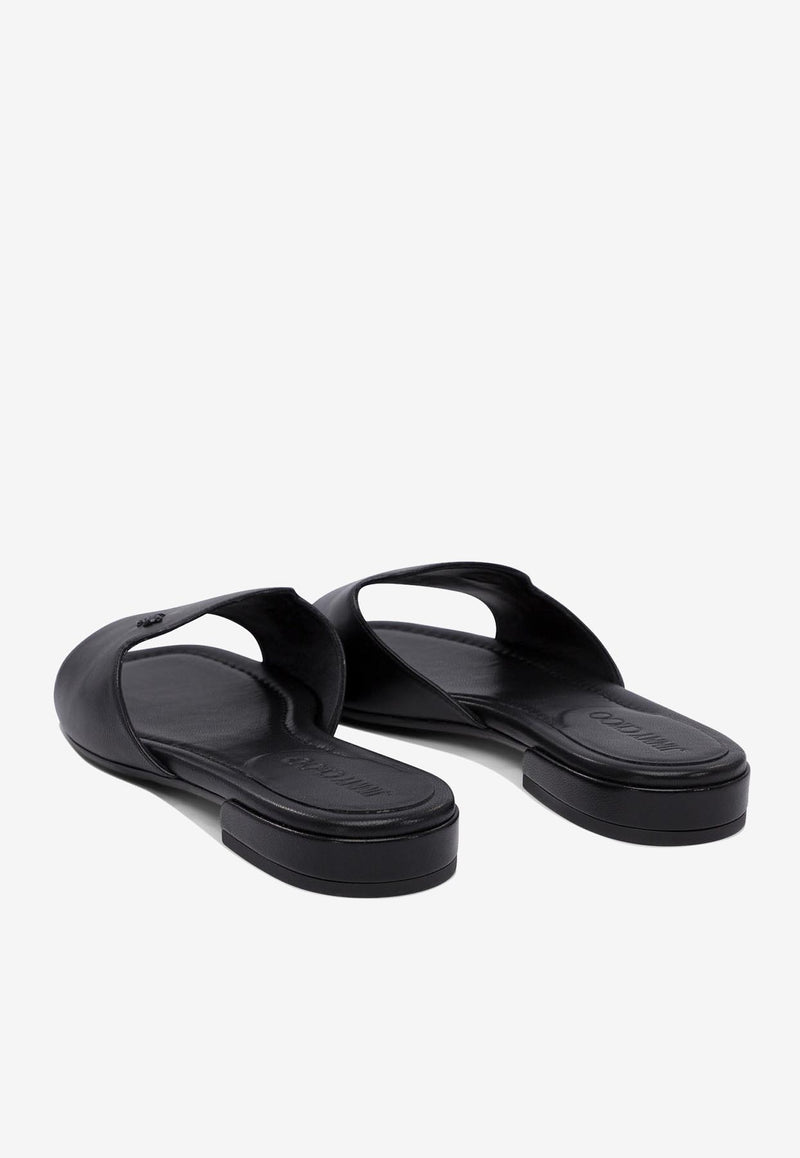 Jimmy Choo Dina Flat Sandals Black DINA FLATNAPBLACK_78334