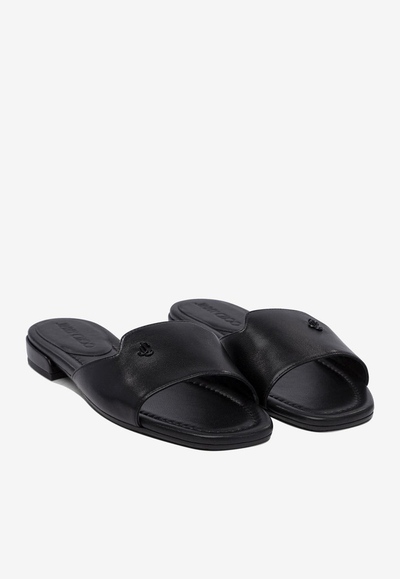 Jimmy Choo Dina Flat Sandals Black DINA FLATNAPBLACK_78334