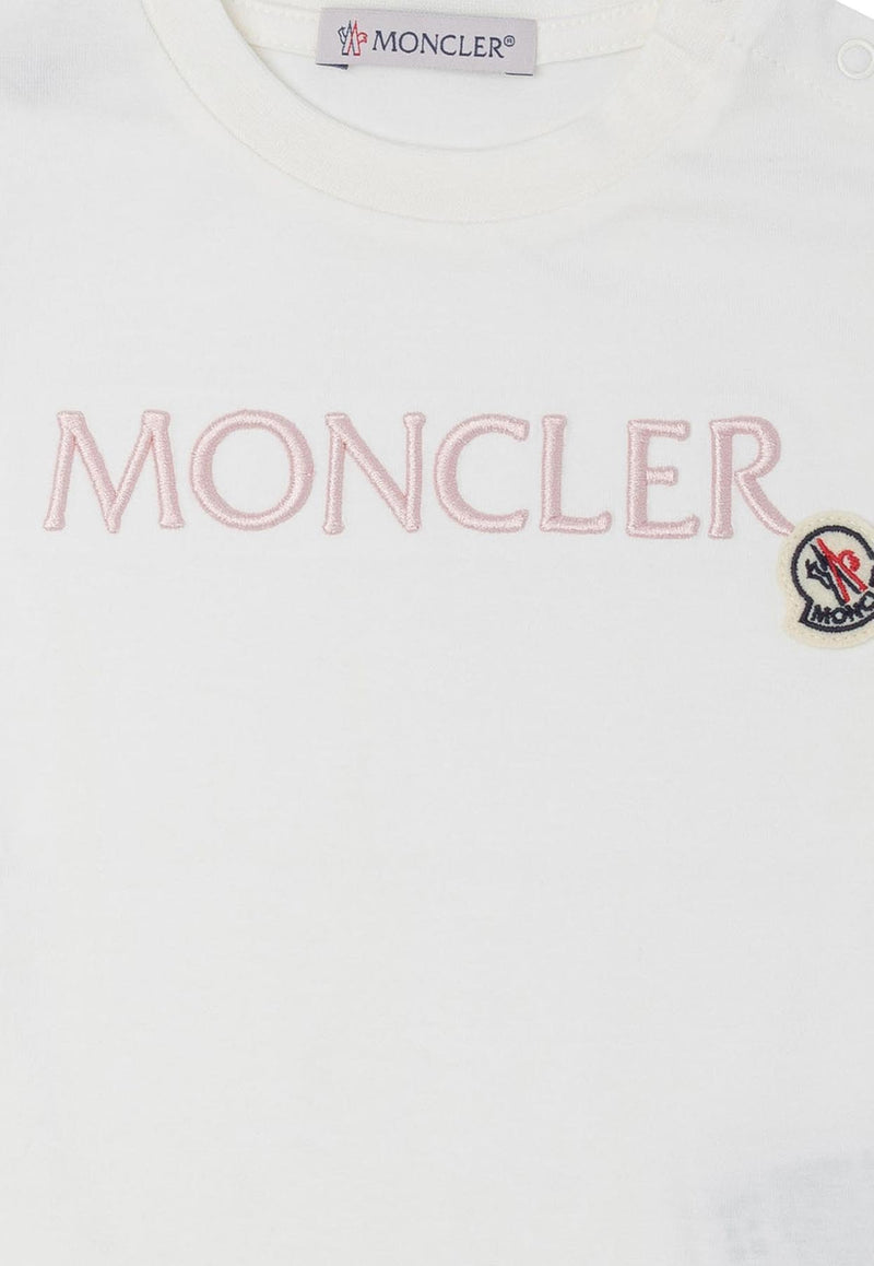 Moncler Kids Baby Boys Logo Embroidered T-shirt White 8C00006-89AUM034_78245