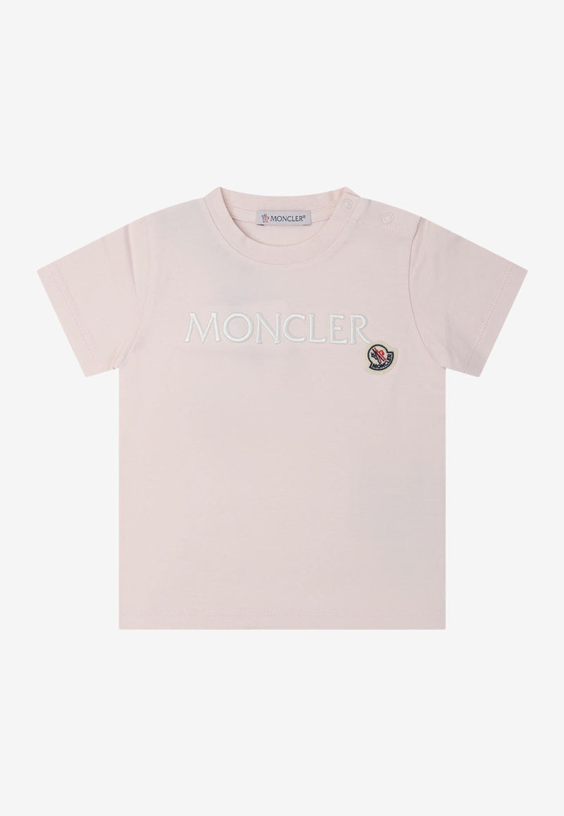Moncler Kids Baby Boys Embroidered T-shirt Pink 8C00006-89AUM529_78394