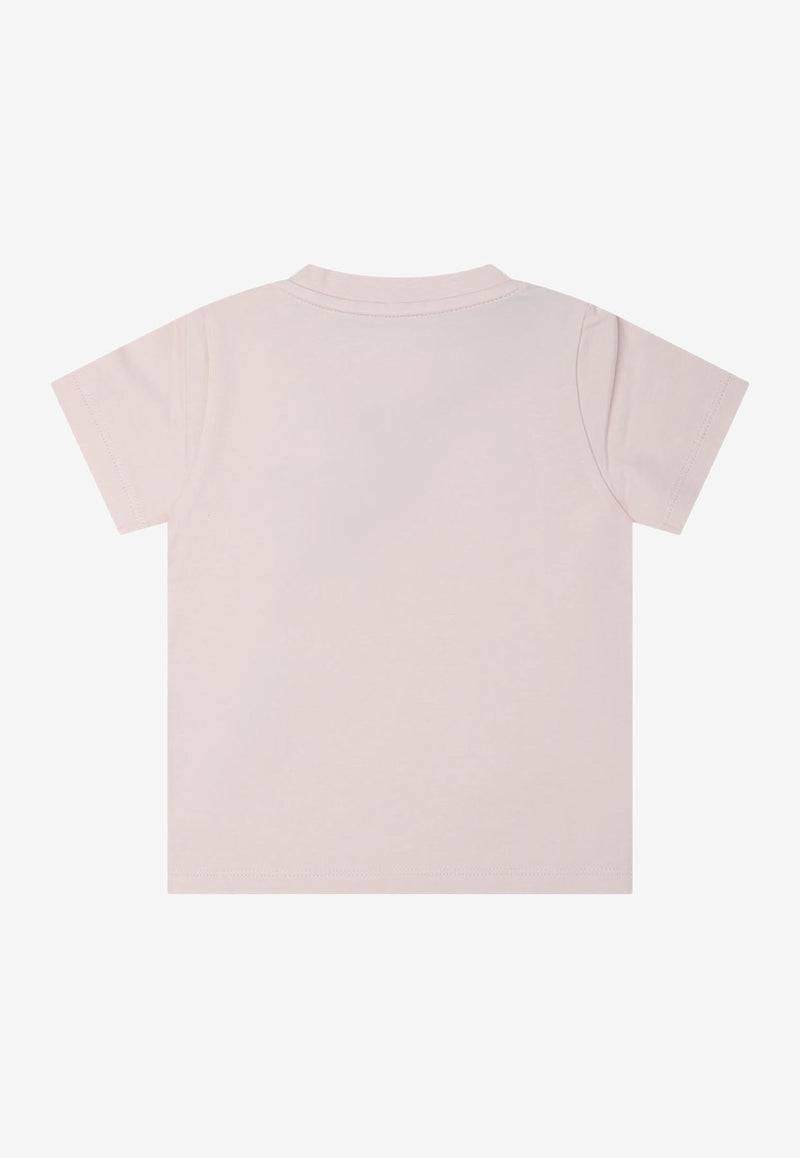 Moncler Kids Baby Boys Embroidered T-shirt Pink 8C00006-89AUM529_78394