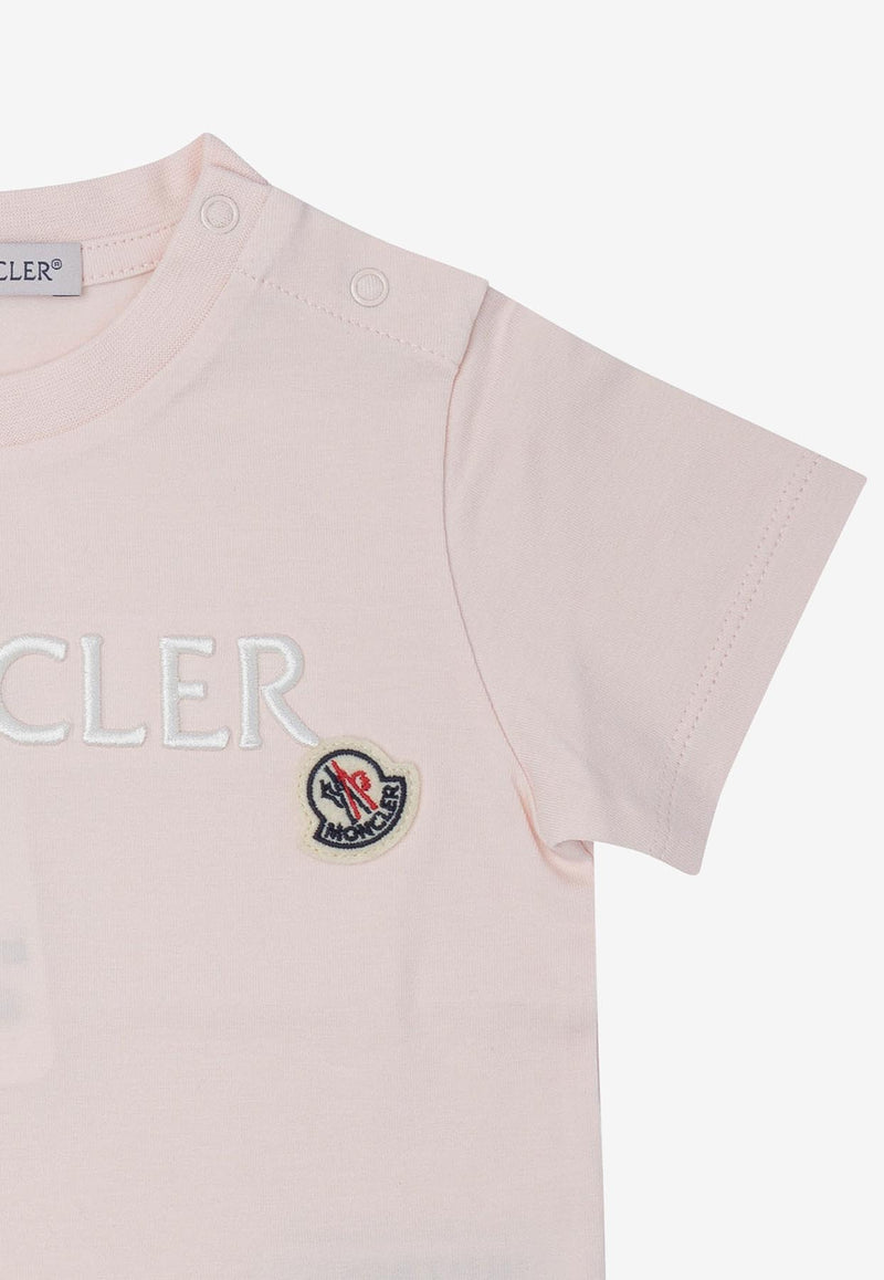 Moncler Kids Baby Boys Embroidered T-shirt Pink 8C00006-89AUM529_78394