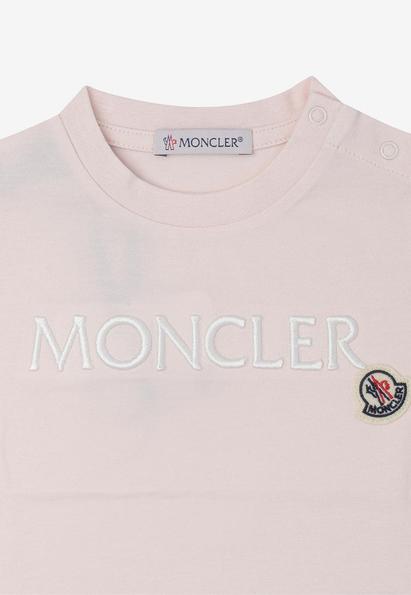 Moncler Kids Baby Boys Embroidered T-shirt Pink 8C00006-89AUM529_78394