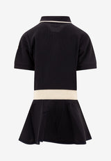 Moncler Kids Girls Logo Jacquard Polo Dress Navy 8I00001-899YV778_78252