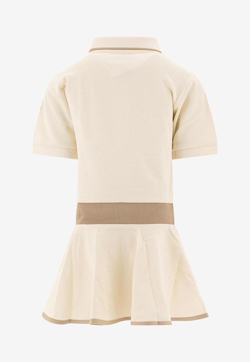 Moncler Kids Girls Logo Jacquard Polo Dress Beige 8I00001-899YV050_78305