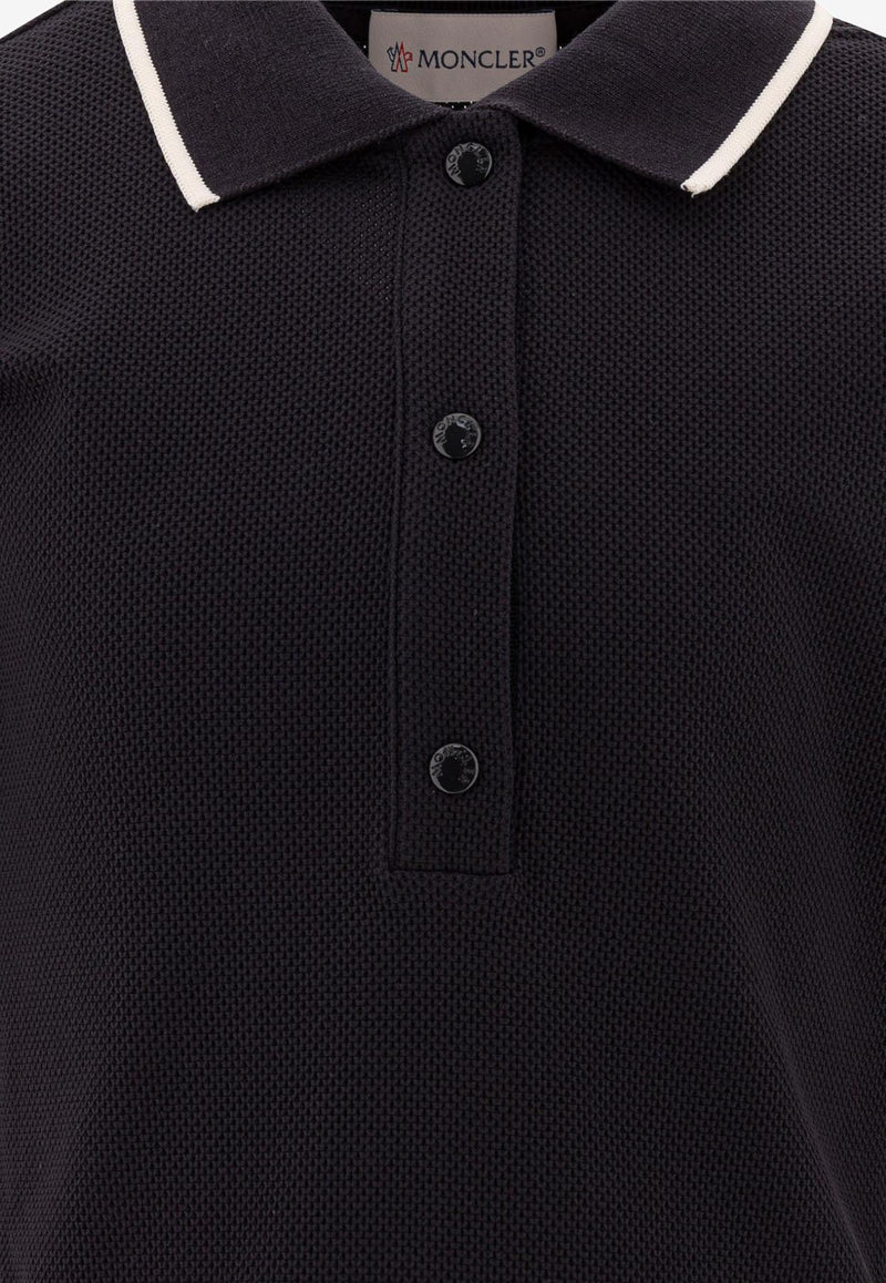 Moncler Kids Girls Logo Jacquard Polo Dress Navy 8I00001-899YV778_78252
