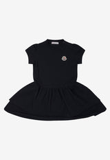 Moncler Kids Baby Girls Logo Patch Flared Mini Dress Blue 8I00003-89AUM778_78263