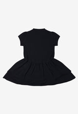 Moncler Kids Baby Girls Logo Patch Flared Mini Dress Blue 8I00003-89AUM778_78263