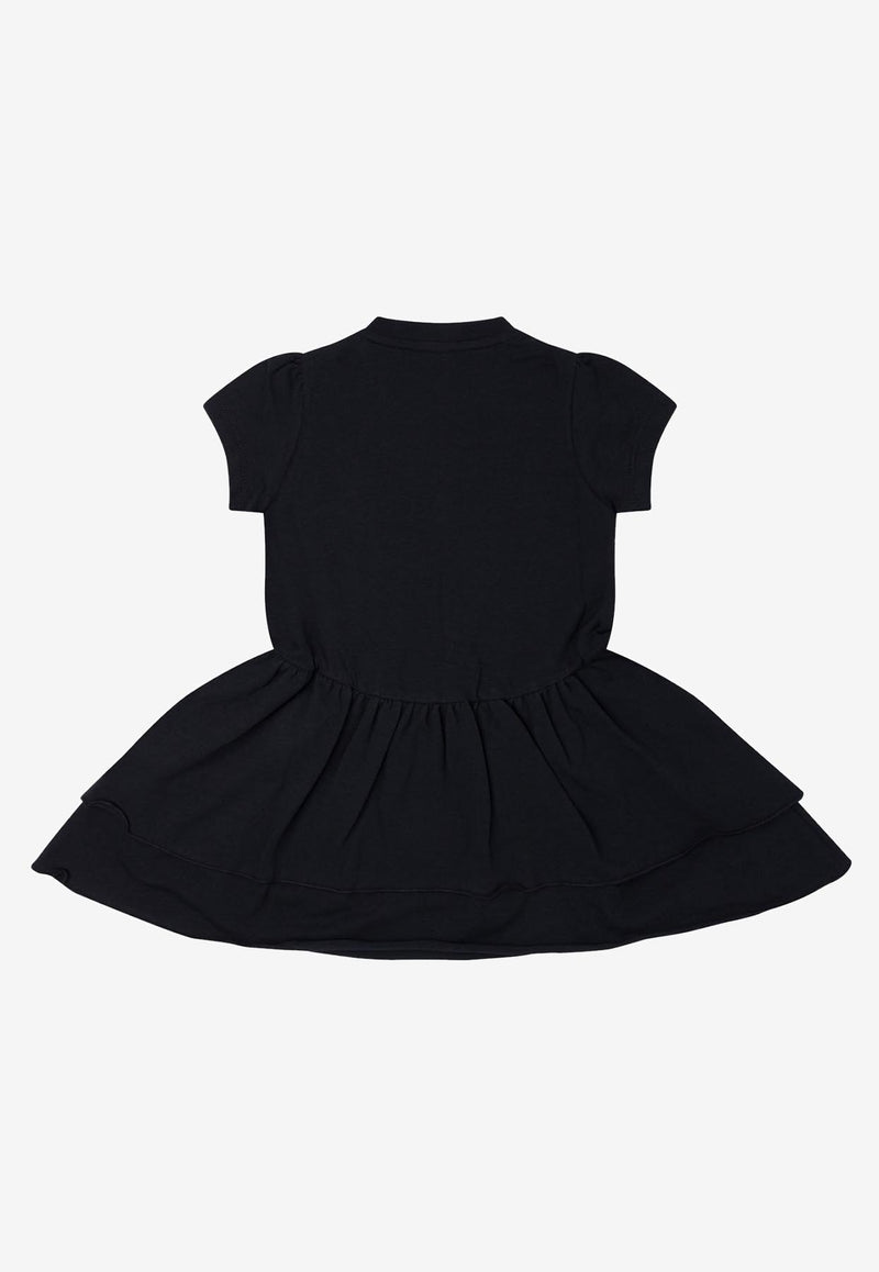 Moncler Kids Baby Girls Logo Patch Flared Mini Dress Blue 8I00003-89AUM778_78263