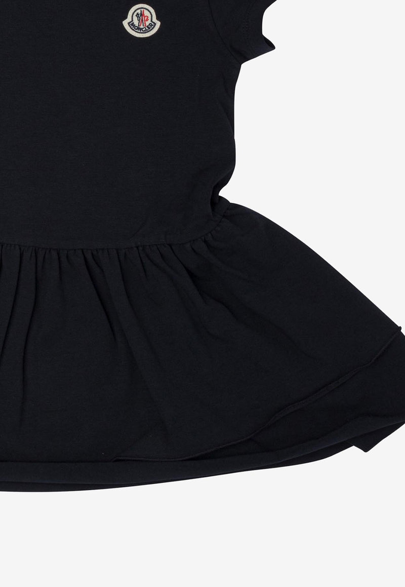 Moncler Kids Baby Girls Logo Patch Flared Mini Dress Blue 8I00003-89AUM778_78263