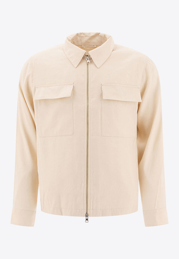 NN.07 Zip-Up Collared Jacket 2521808526ALBAN 1808IVORY_78367