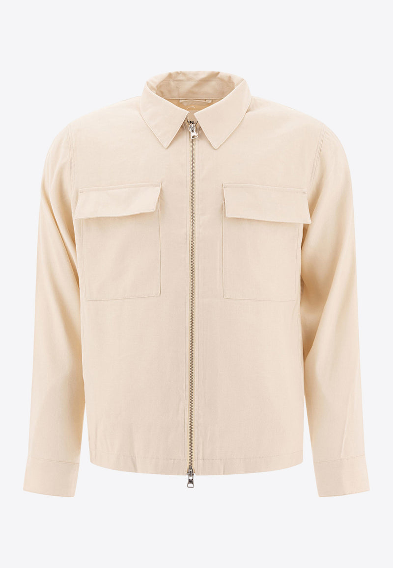 NN.07 Zip-Up Collared Jacket 2521808526ALBAN 1808IVORY_78367