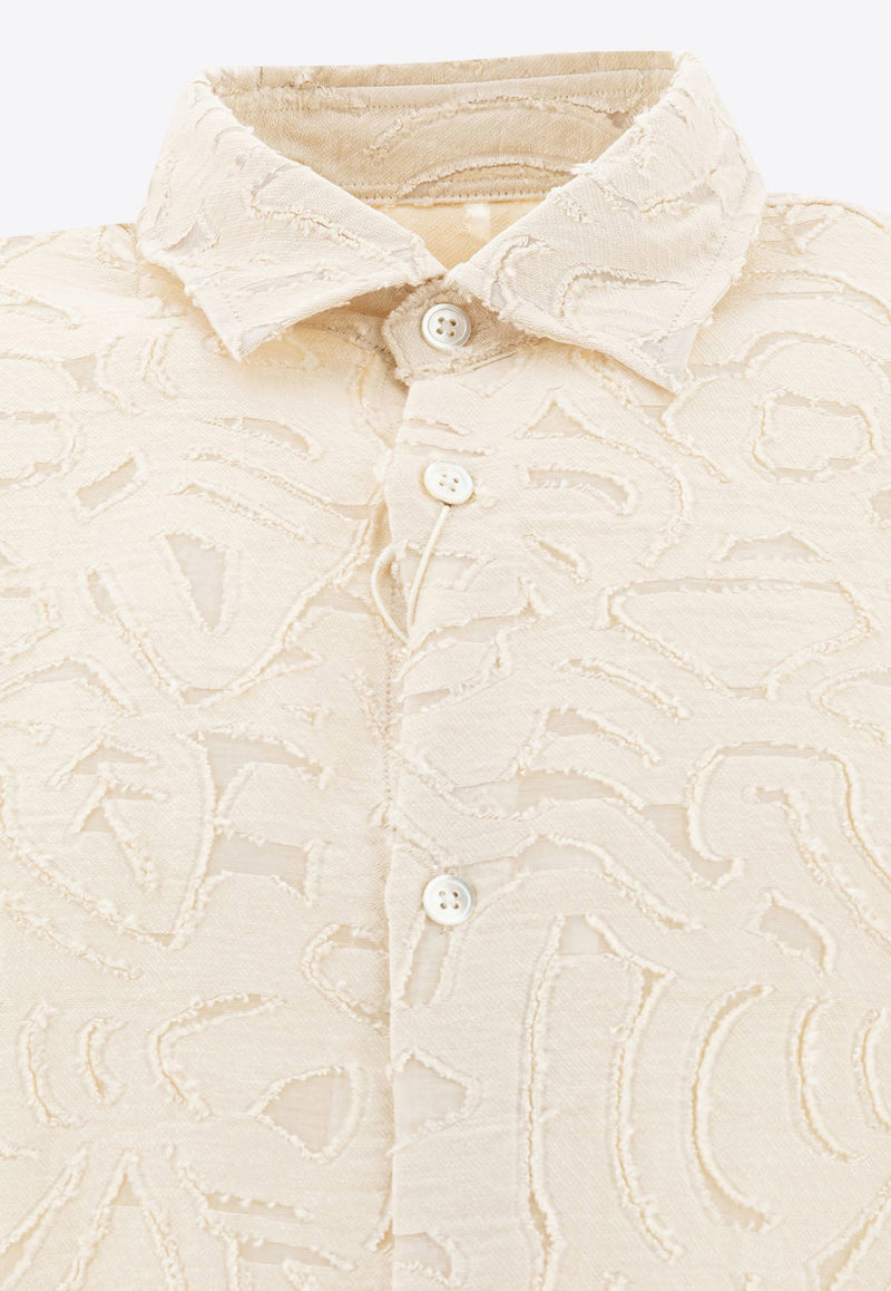 NN.07 Logo-Embroidered Buttoned Shirt 2525025734FREDDY SS NO PKT 5025IVORY_78341
