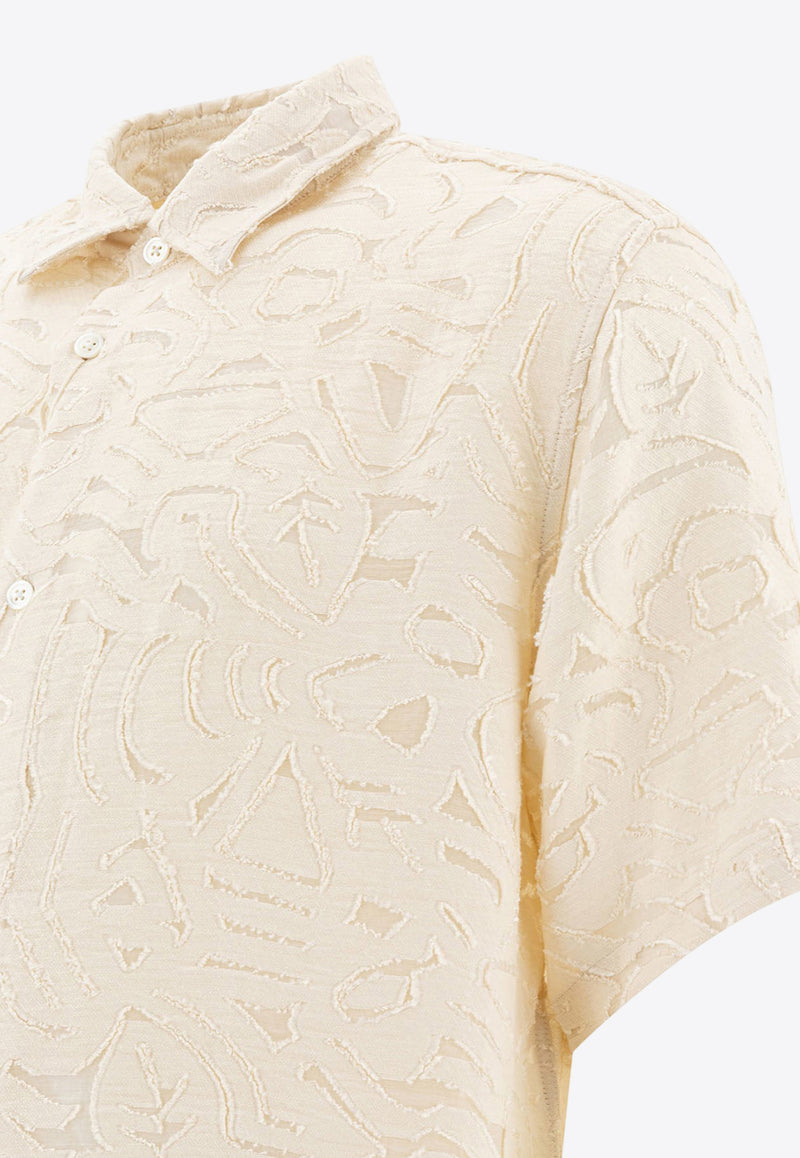 NN.07 Logo-Embroidered Buttoned Shirt 2525025734FREDDY SS NO PKT 5025IVORY_78341