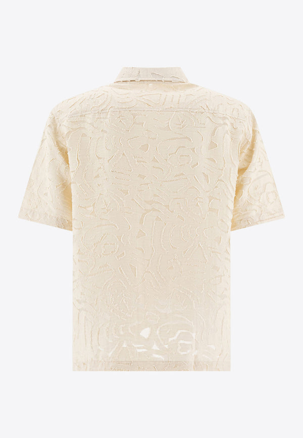 NN.07 Logo-Embroidered Buttoned Shirt 2525025734FREDDY SS NO PKT 5025IVORY_78341