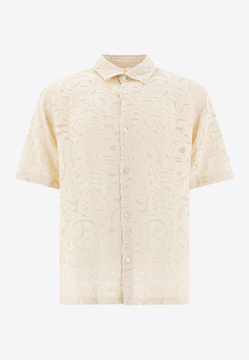 NN.07 Logo-Embroidered Buttoned Shirt 2525025734FREDDY SS NO PKT 5025IVORY_78341