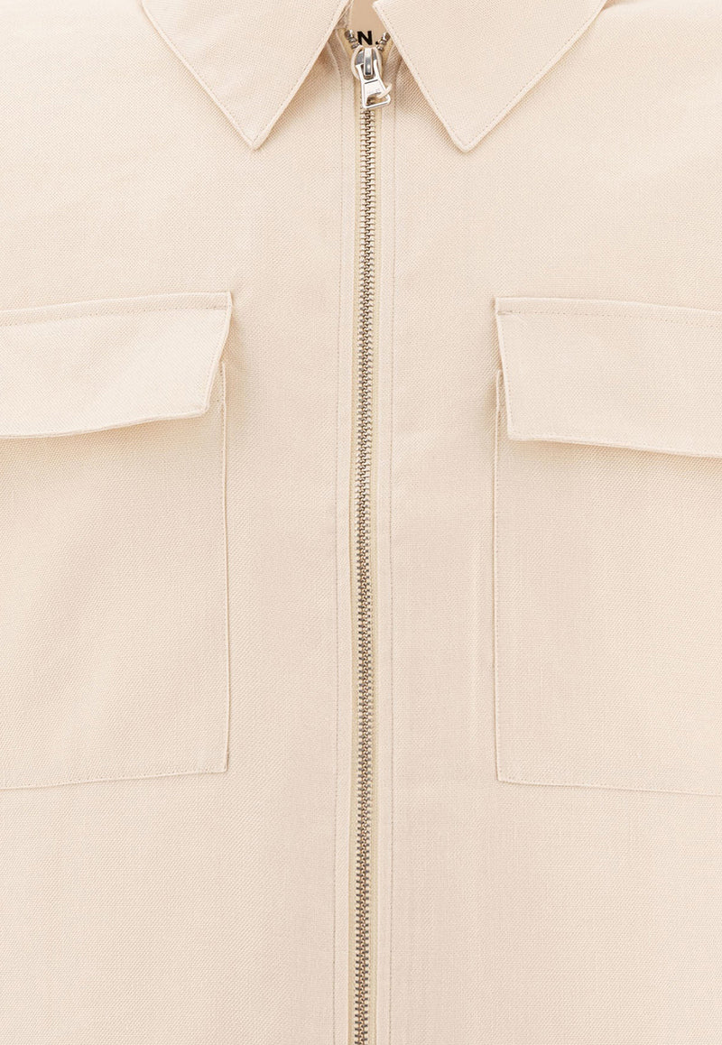 NN.07 Zip-Up Collared Jacket 2521808526ALBAN 1808IVORY_78367
