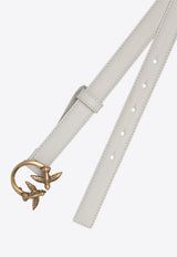 PINKO Log Birds Buckle Leather Belt White 100143A0F1Z14Q_78285