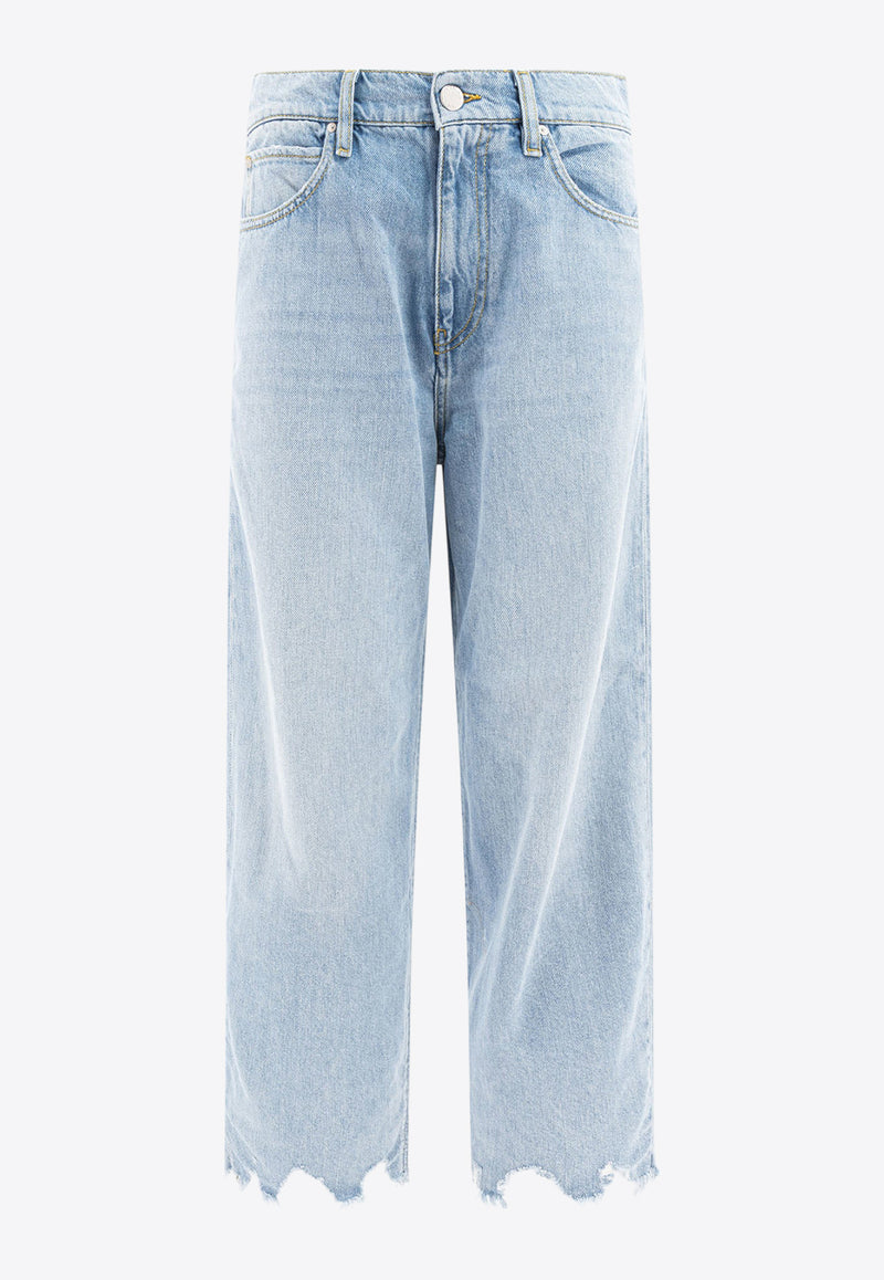 PINKO Fringed Hem Wide-Leg Jeans Blue 103857A2E5PJN_78385