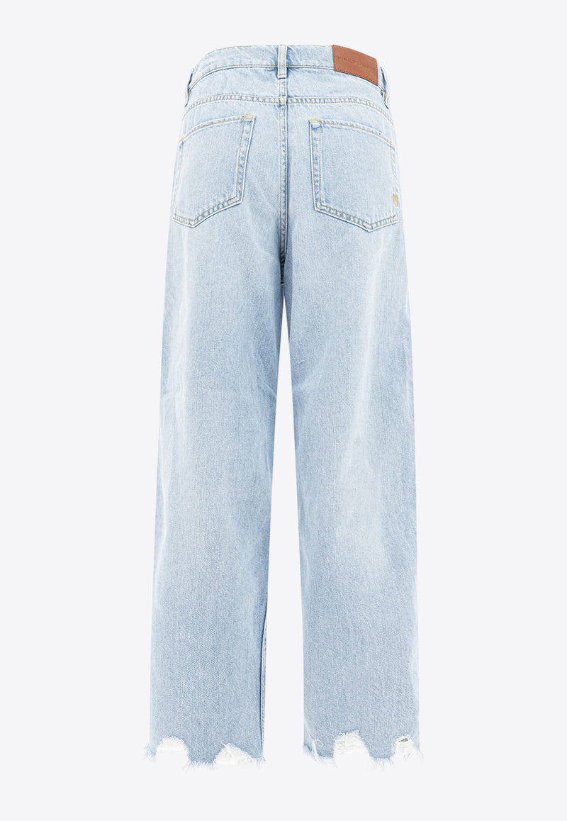 PINKO Fringed Hem Wide-Leg Jeans Blue 103857A2E5PJN_78385