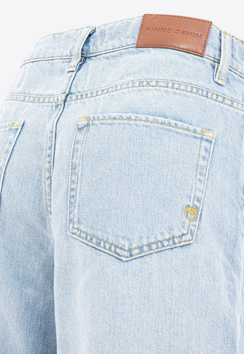 PINKO Fringed Hem Wide-Leg Jeans Blue 103857A2E5PJN_78385