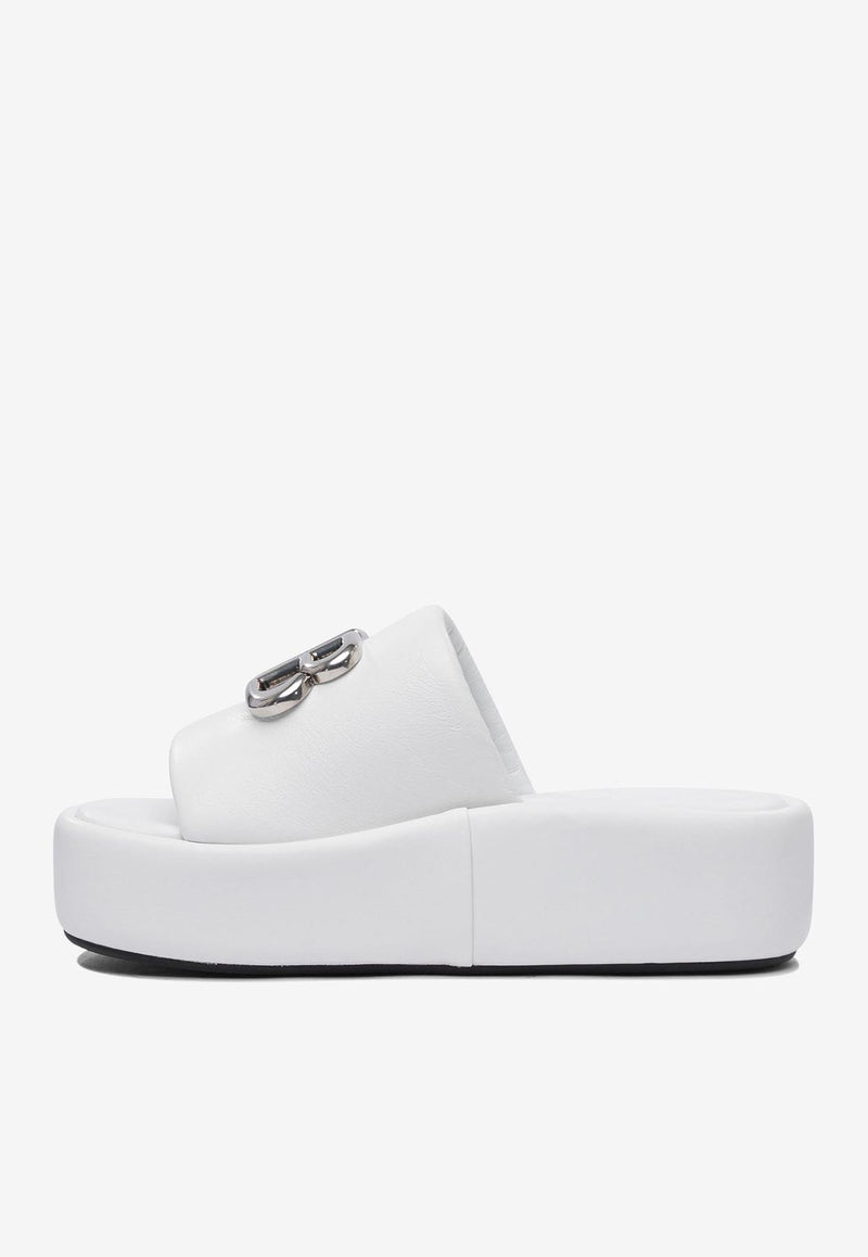 Balenciaga Rise Flatform Leather Slides White 788494WB7E19010_78467