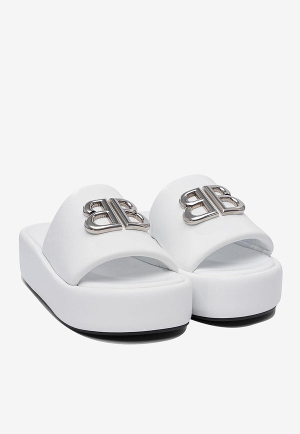 Balenciaga Rise Flatform Leather Slides White 788494WB7E19010_78467