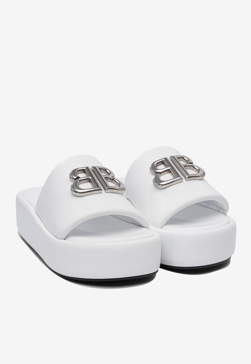 Balenciaga Rise Flatform Leather Slides White 788494WB7E19010_78467