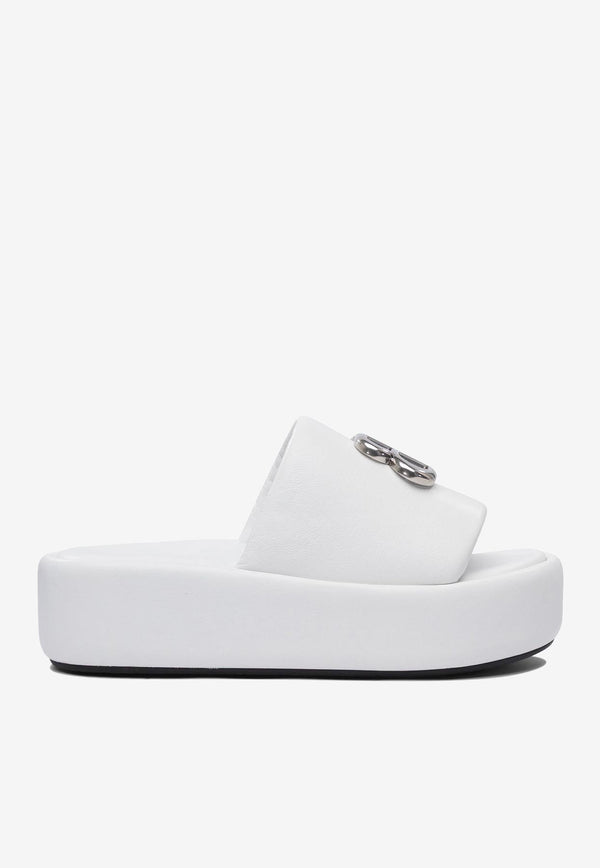 Balenciaga Rise Flatform Leather Slides White 788494WB7E19010_78467