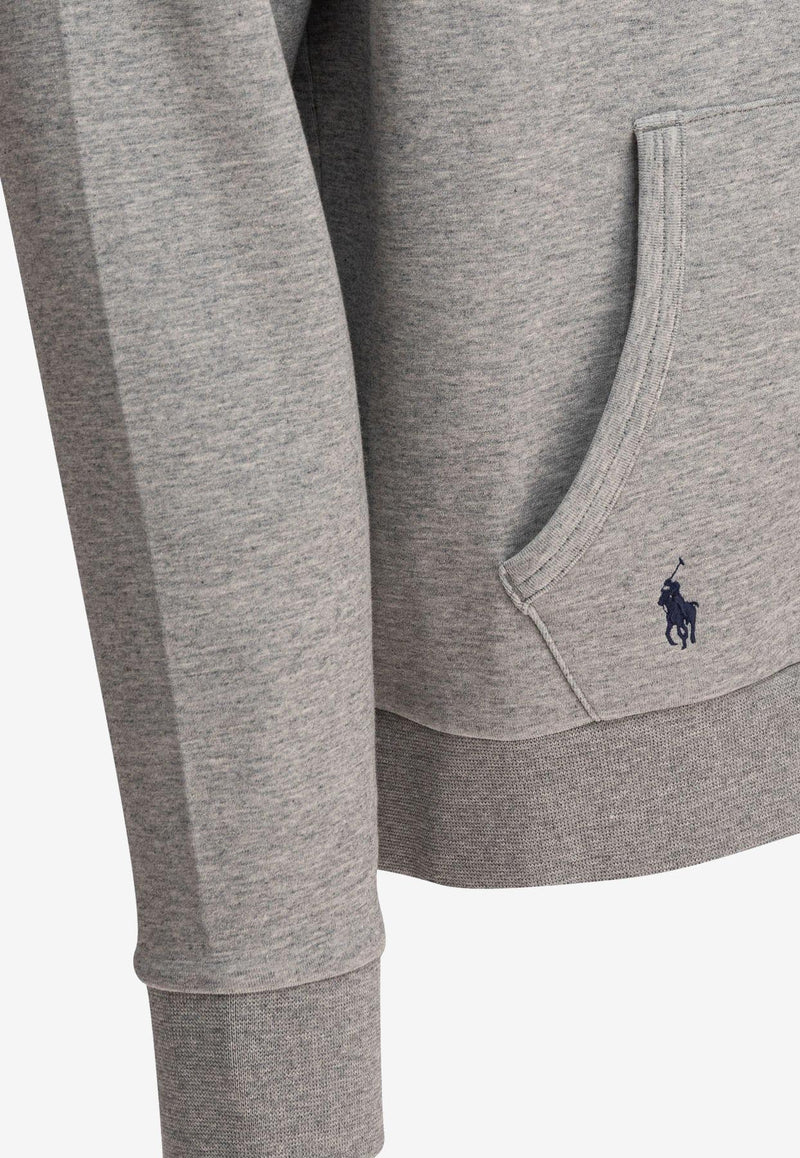 Polo Ralph Lauren Logo Embossed Drawstring Hoodie Gray 710964476002ANDOVER HEATHER_78526