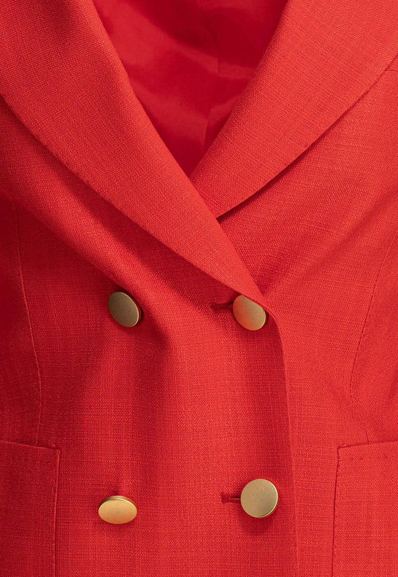 Tagliatore Coral Double-Breasted Slim-Fit Blazer Red J-CORAL1EK340159ER898_78497