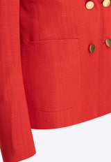 Tagliatore Coral Double-Breasted Slim-Fit Blazer Red J-CORAL1EK340159ER898_78497