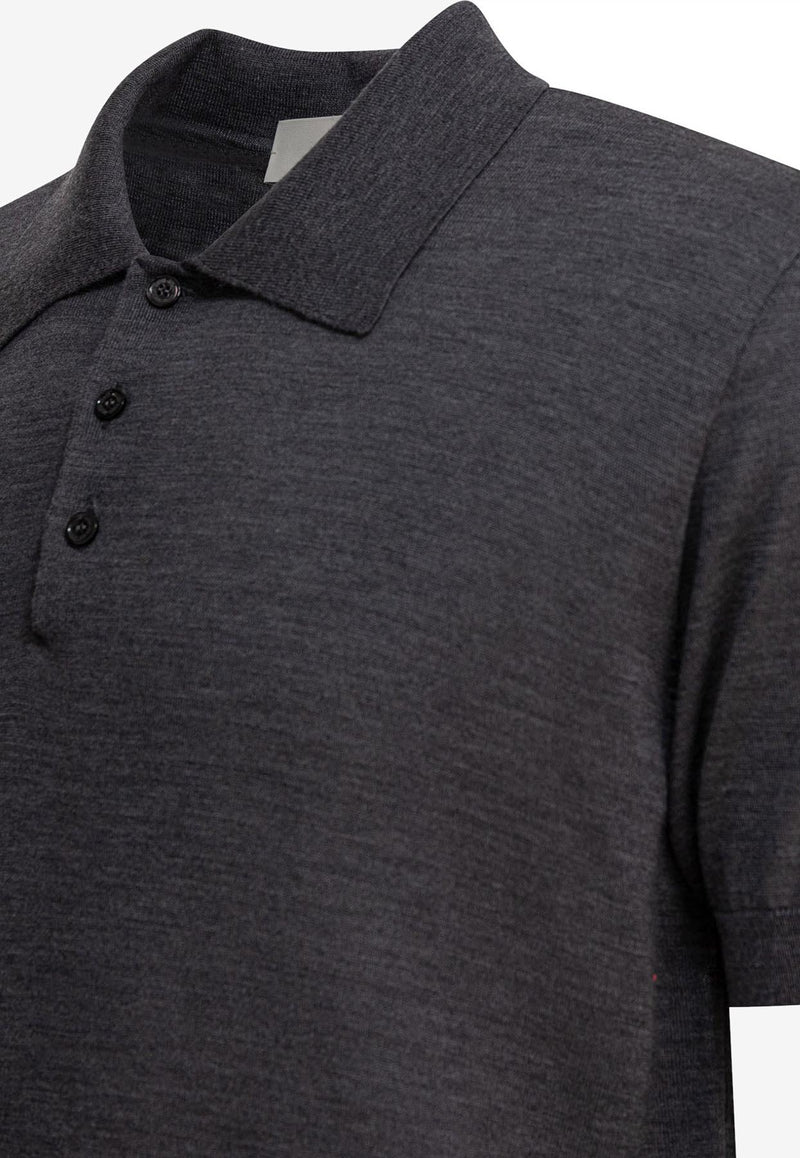 Golden Goose DB Fine Knit Wool Polo T-shirt Gray GMP01412P00104160318_78544
