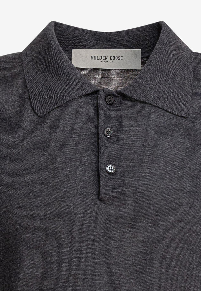 Golden Goose DB Fine Knit Wool Polo T-shirt Gray GMP01412P00104160318_78544