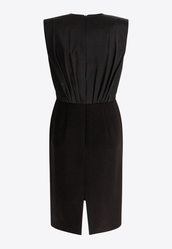 Max Mara Pianoforte Vittor V-neck Mini Dress Black 2511221064600VITTOR004_78608