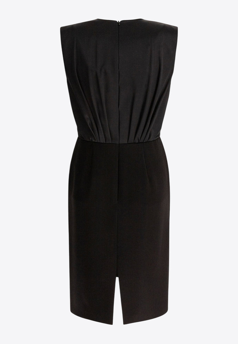 Max Mara Pianoforte Vittor V-neck Mini Dress Black 2511221064600VITTOR004_78608