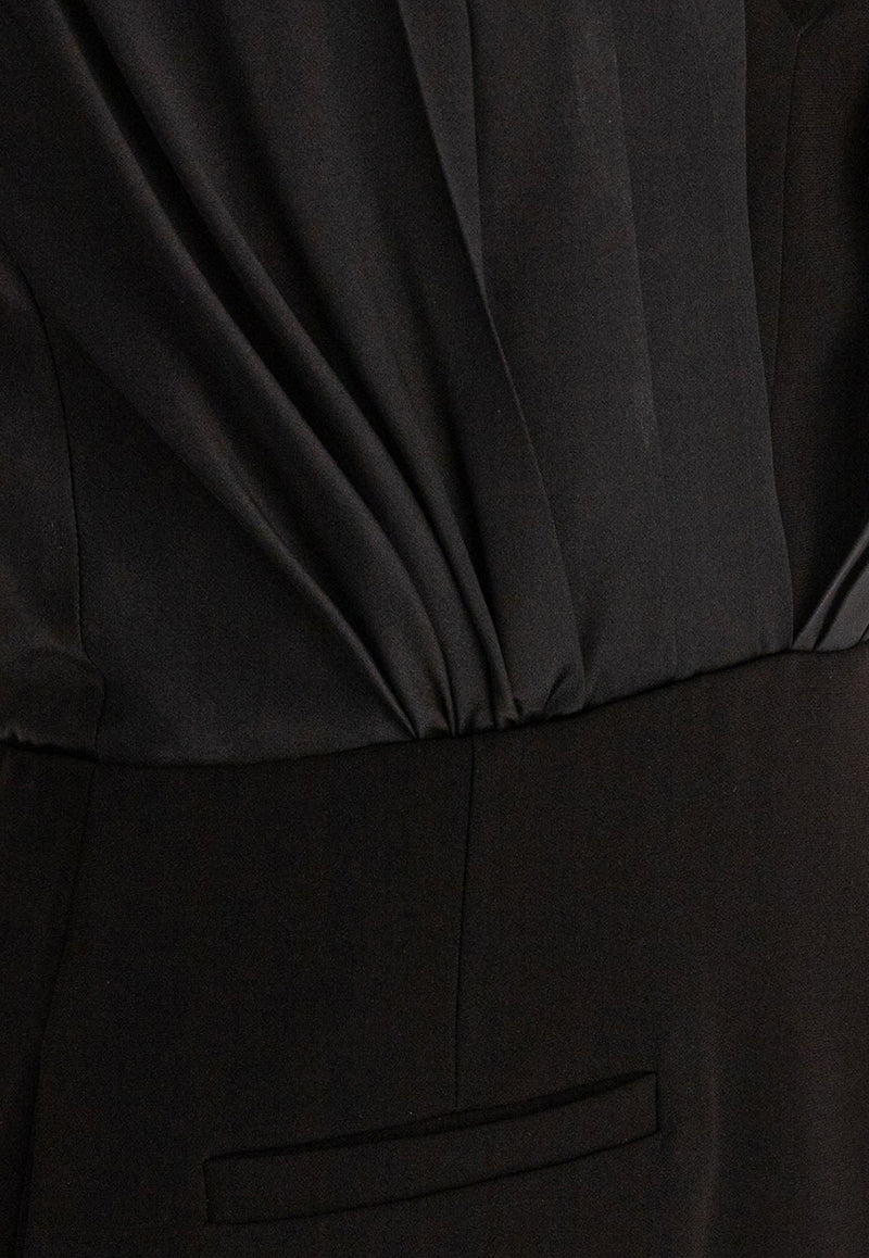 Max Mara Pianoforte Vittor V-neck Mini Dress Black 2511221064600VITTOR004_78608