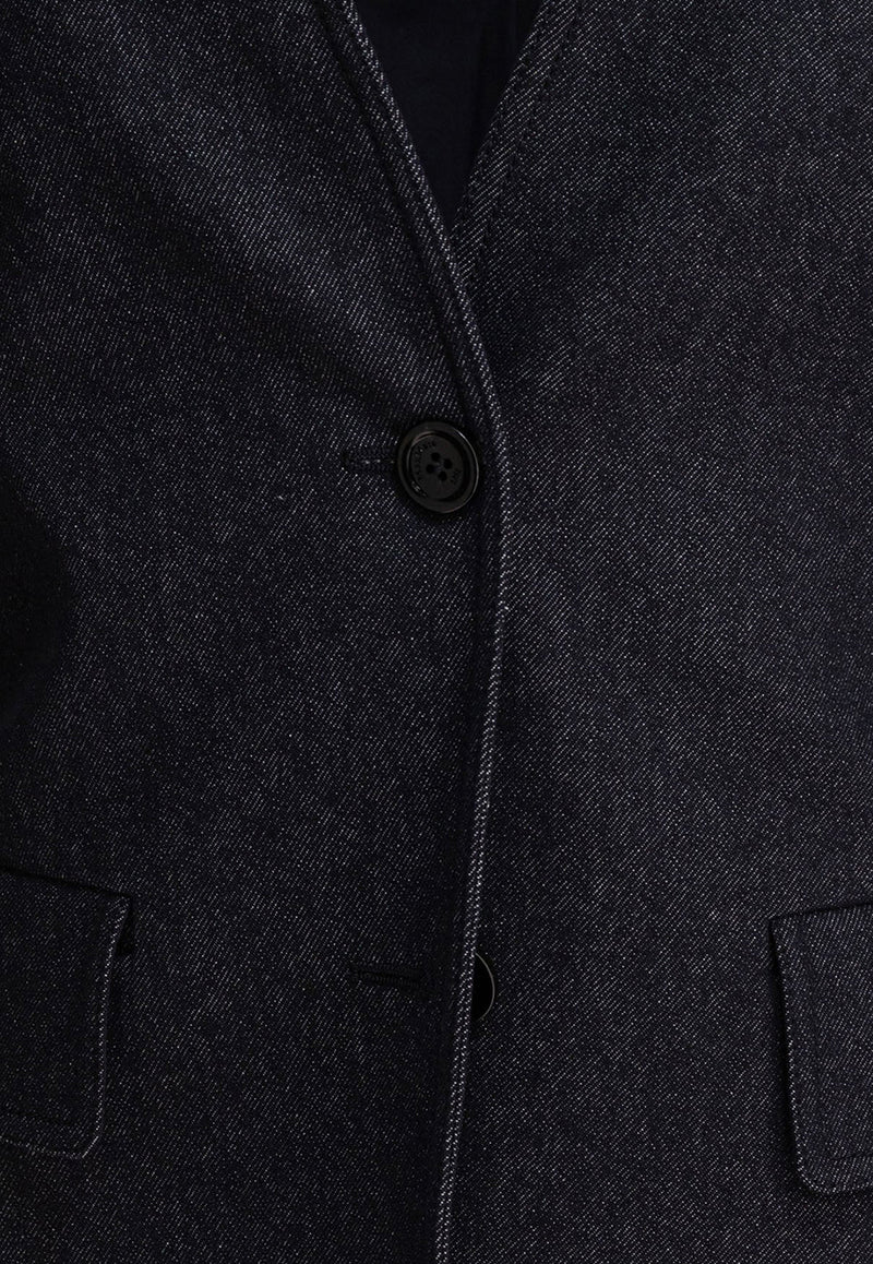 Max Mara Beatrice Collarless Denim-Effect Blazer 2511041093600BEATRICE001_78648