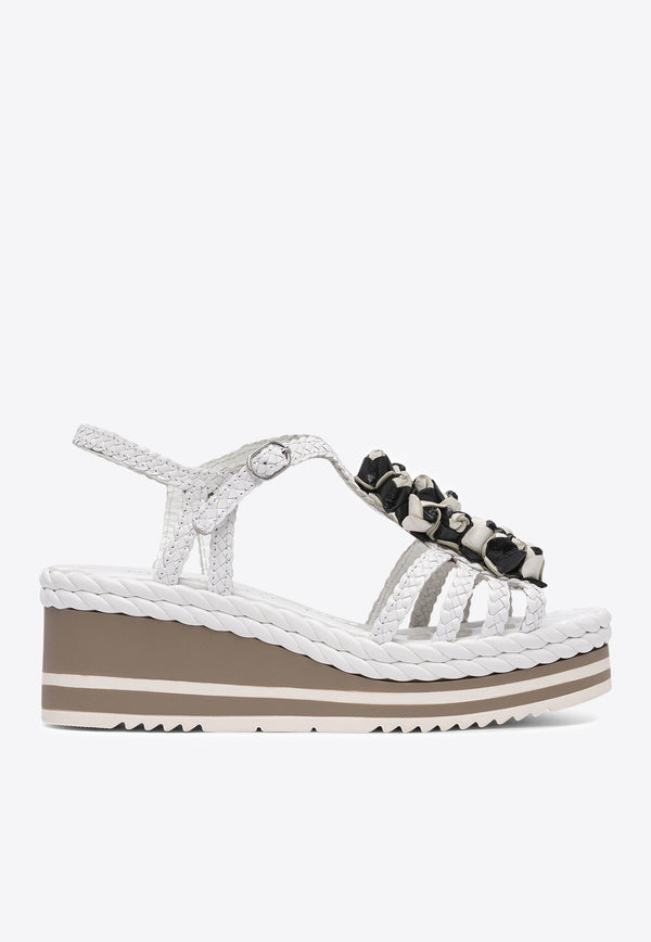 Pons Quintana Leather Braided Sandals  11222S00BLANCO_78612