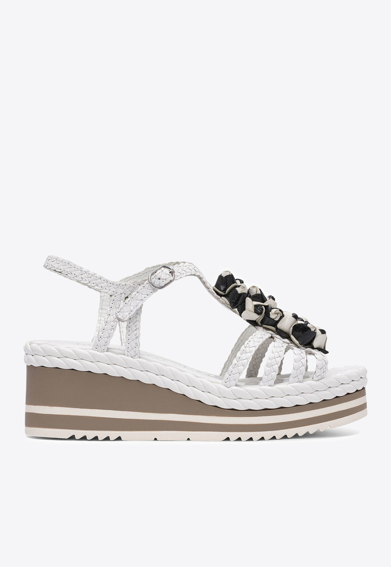 Pons Quintana Leather Braided Sandals  11222S00BLANCO_78612